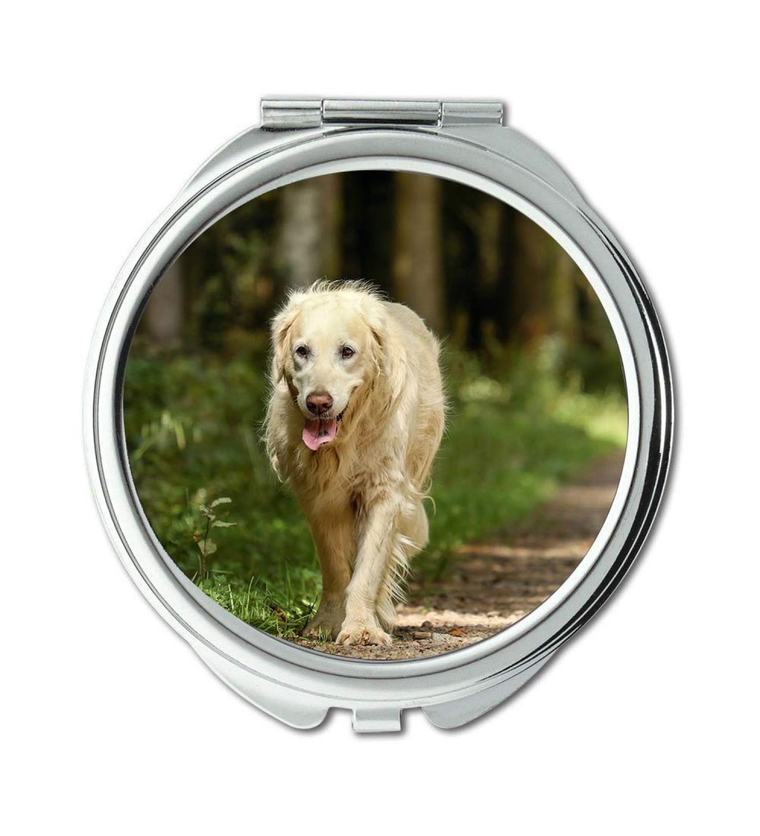 Mirror Compact Mirror Golden Retriever Dog Retriever Bitch Old Golden Pocket Mirror portable mirror - Buy Online on GoSupps.com