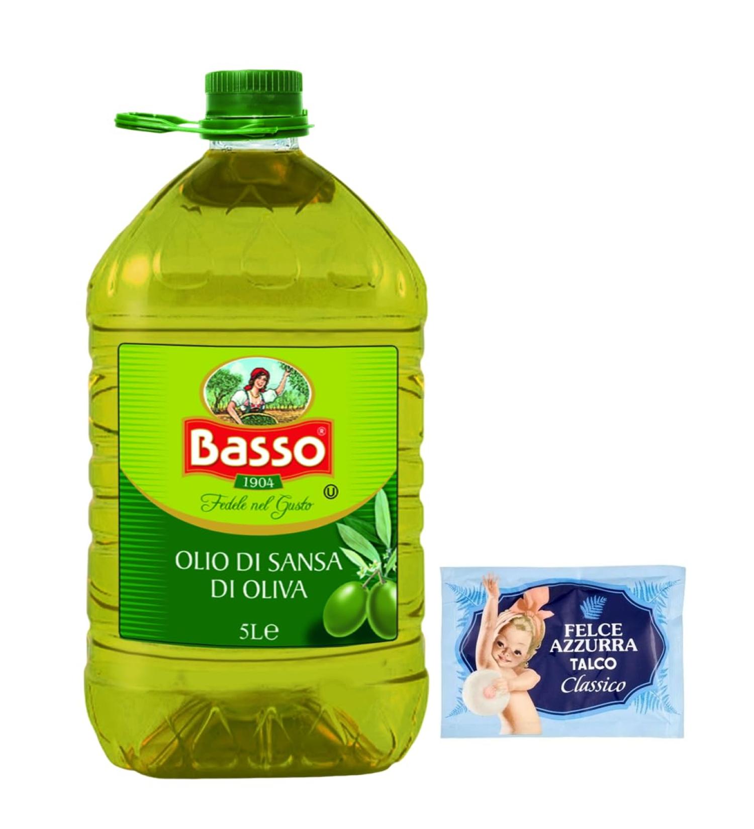 Low Olive Pomace Oil Olive Marc Oil 5 L PET + 1 Bag of Felce Azzurra Talcum Powder 100 g - Buy Online on GoSupps.com
