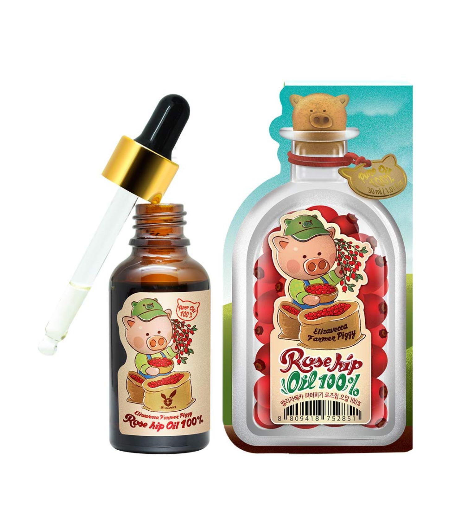 Elizavecca Rose Hip 100% Pure Oil (1.01 fl. oz.) Essential Oil for Face Nails Hair Skin Men & Women - Buy Online on GoSupps.com