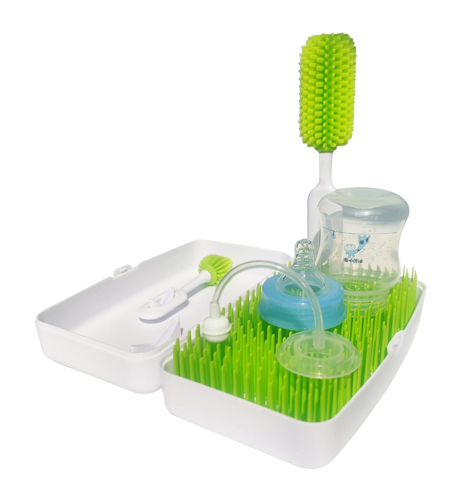 Travel Baby Bottle Drying Rack with Bottle Brushes for Camping Travelling with Baby - Buy Online on GoSupps.com