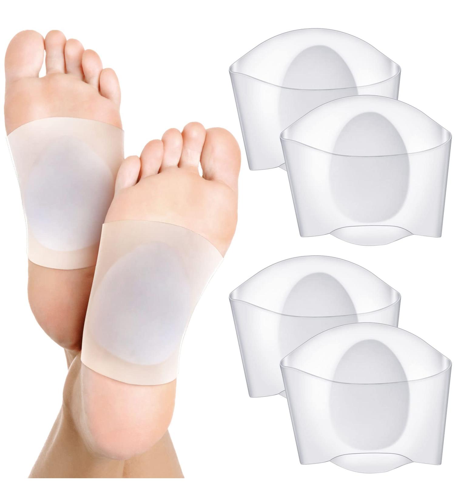 PAGOW 4 Pcs Reusable Gel Arch Support Sleeves - Foot Pain Relief for Plantar Fasciitis and Heel Spurs - Soft Silicone Inserts for Men and Women - White - Buy Online on GoSupps.com