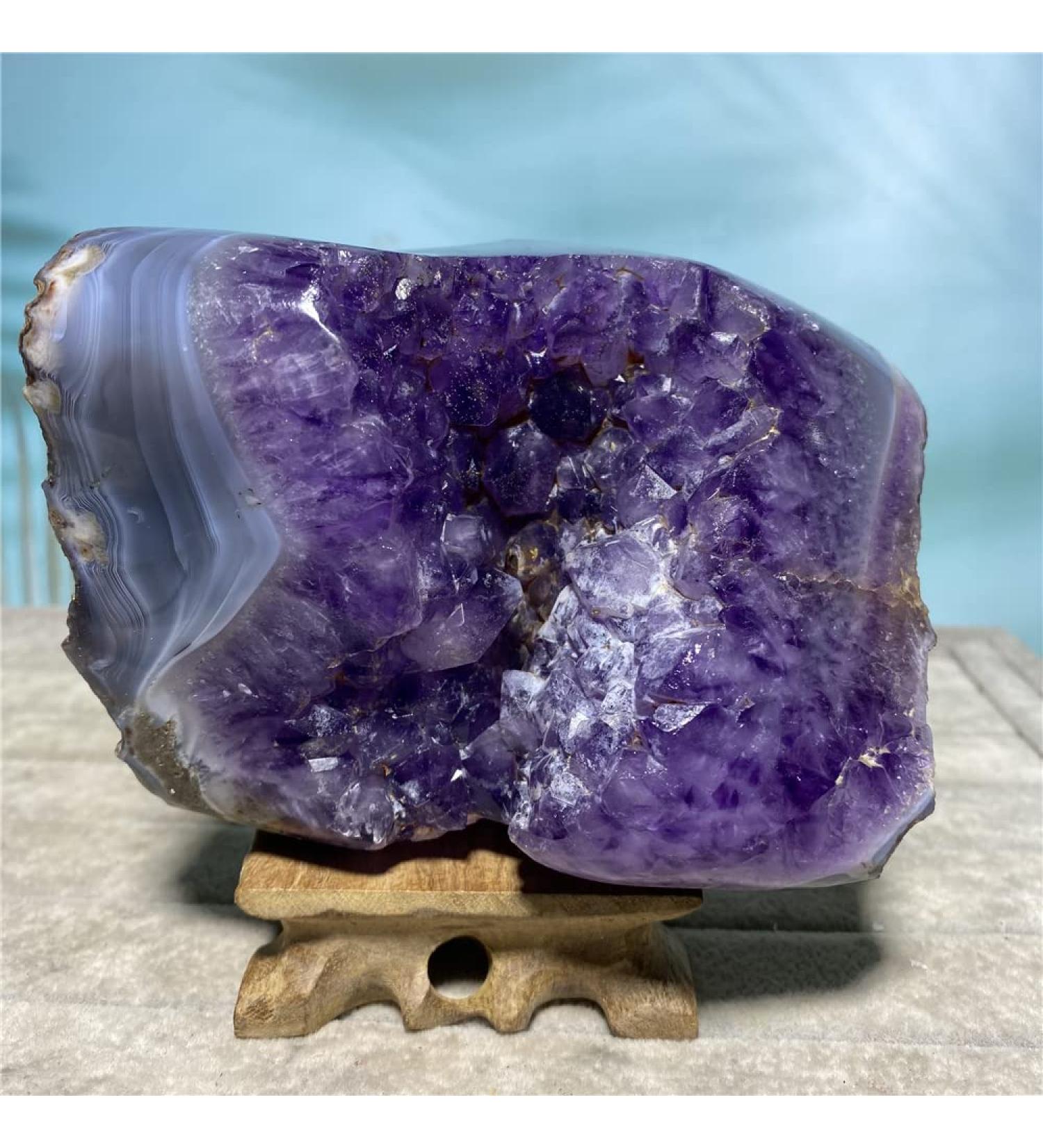 Amethyst Rough Stone Natural Amethyst Agate Raw Quartz Purple Crystal Cluster Stones Specimen Home Decoration Crafts Gift+Stand Full of Texture - Buy Online on GoSupps.com