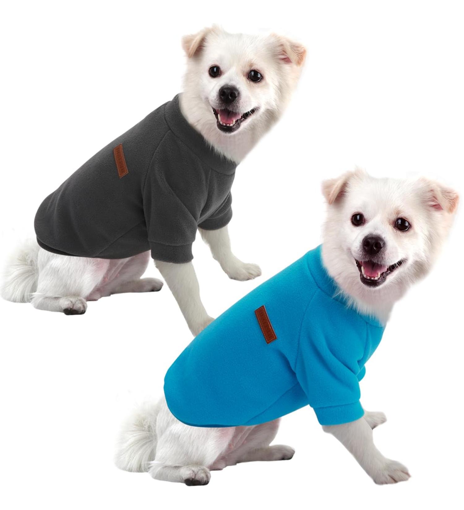 Buy Hualisiji Fleece Dog Sweater for Large Dogs - Soft Warm & Stylish 3XL Sweatshirt (2PCs Blue & Gray) - Buy Online on GoSupps.com