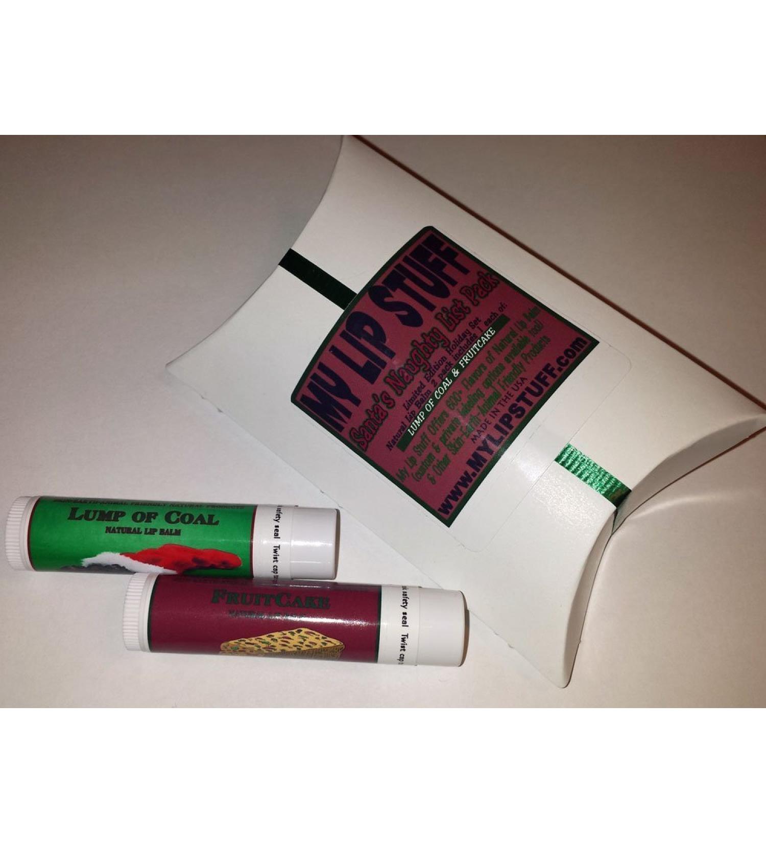 Santa's Naughty List Pack: Gag Gift with Lump of Coal & Fruitcake - Natural Lip Balm Set for Holiday Fun - Buy Online on GoSupps.com