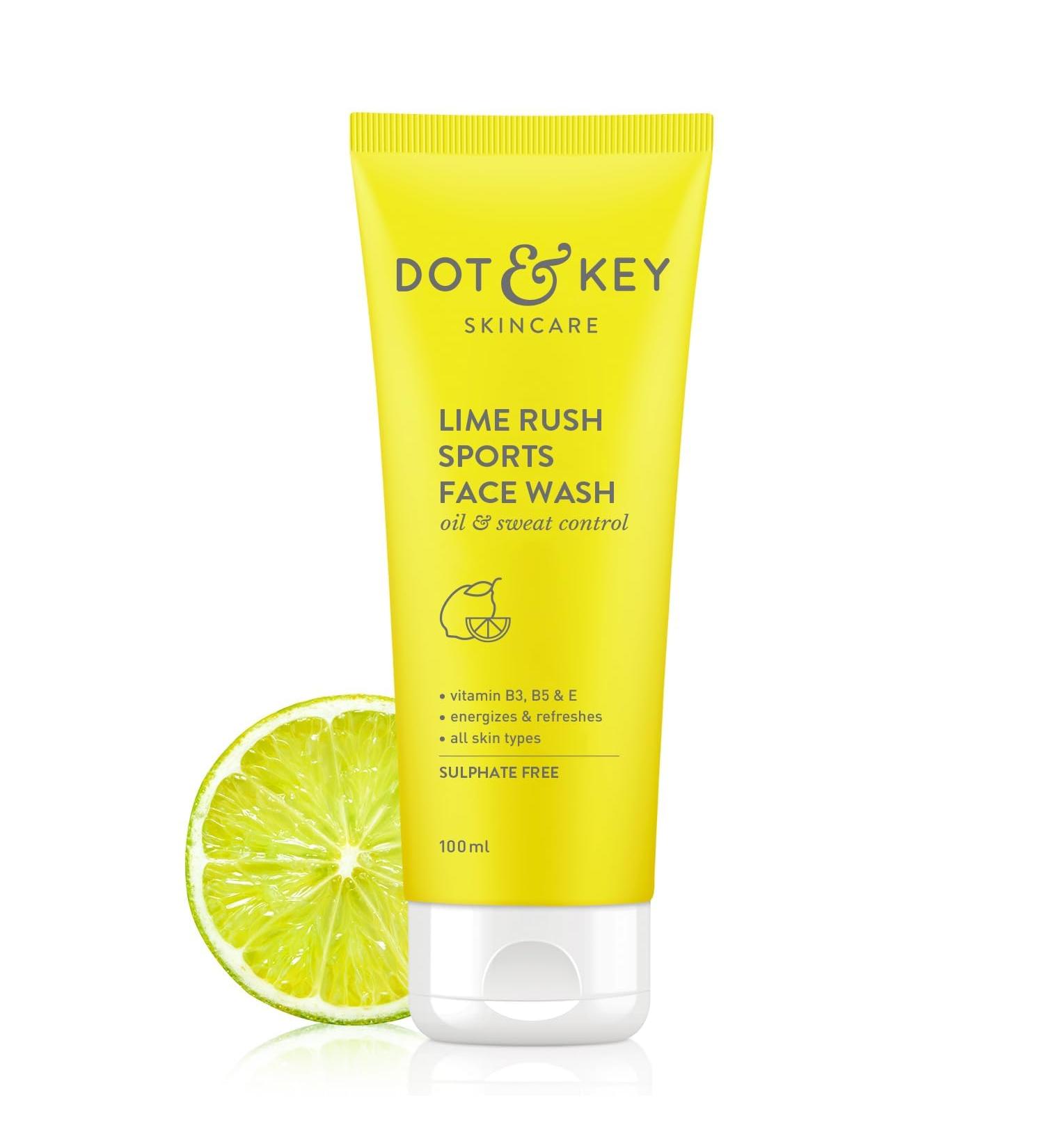 Lime Rush Sports Face Wash - Deep Clean Oil Sweat & Dirt for Refreshing Oil-Free Skin | 100ml - All Skin Types | T&KEY - Buy Online on GoSupps.com