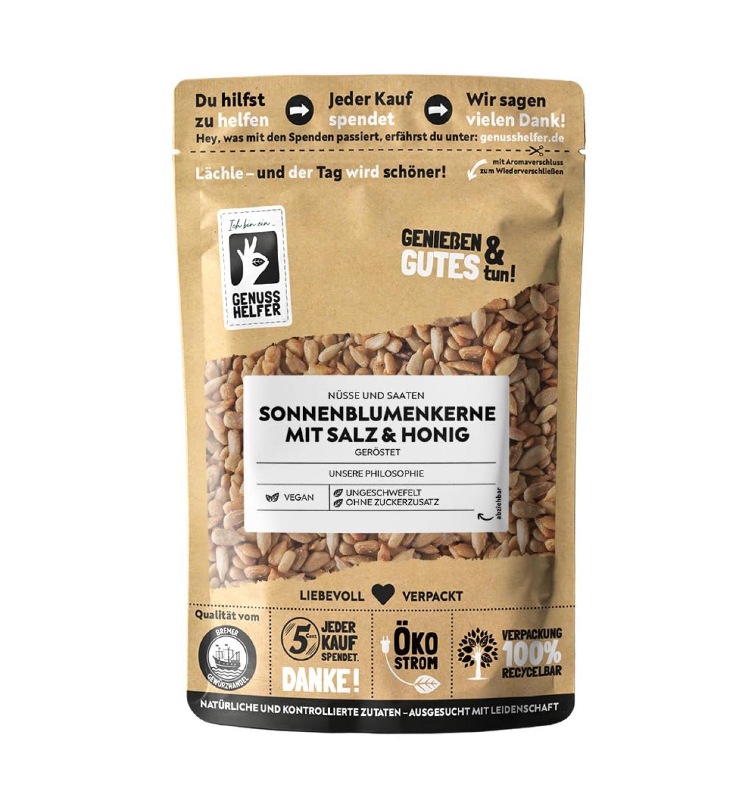 Bremen Spice Trade Sunflower Seeds with Honey - Roasted & Salted Perfect for Nibbling Salads Mueslis & Ice Dishes - 200g Pack - Buy Online on GoSupps.com