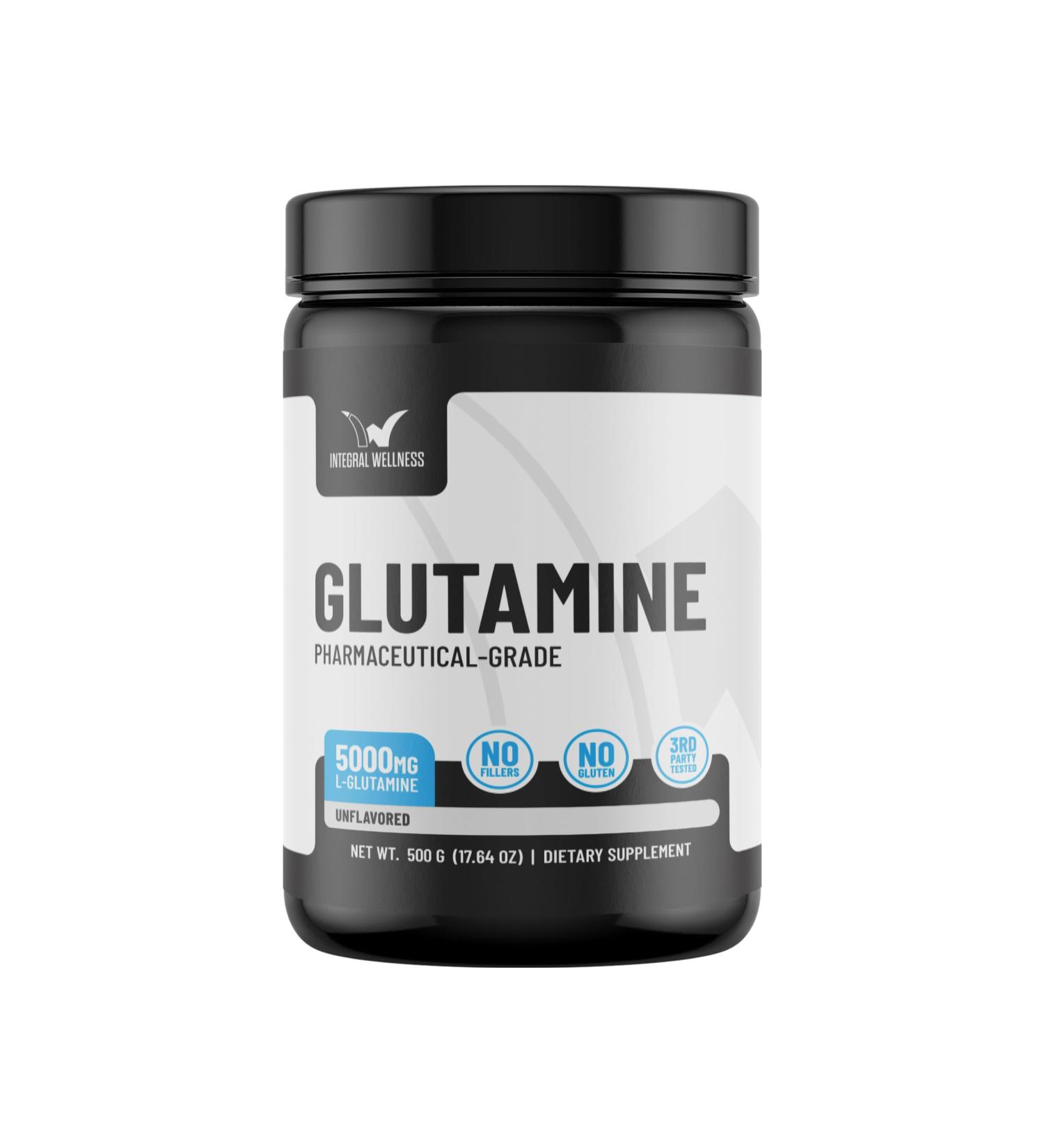 Integral Wellness - Glutamine Powder (100 Servings) Made in USA - Lab Tested Filler Free