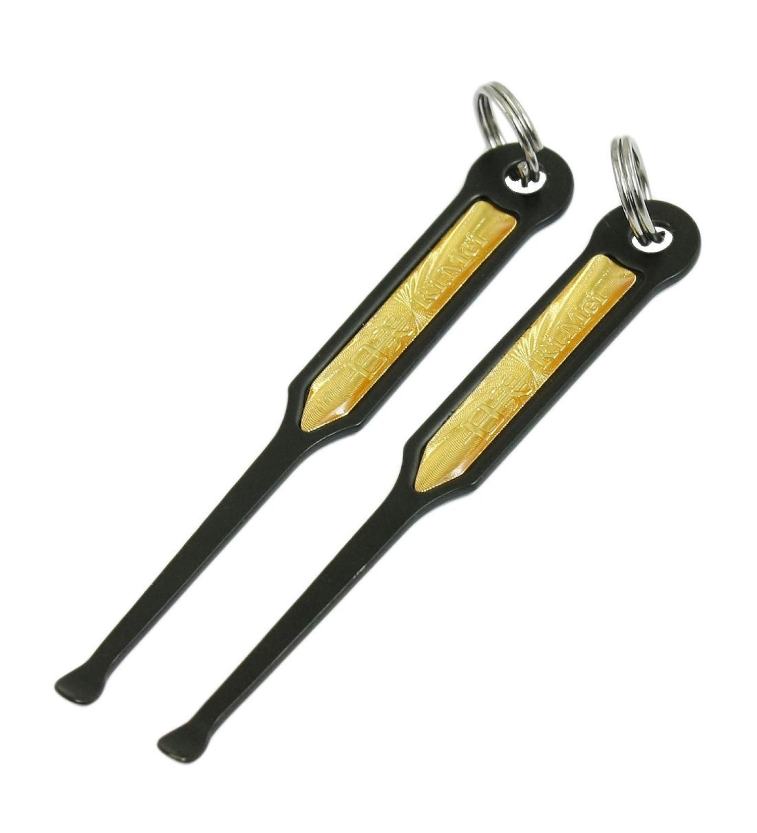 Qtqgoitem 2 Pcs Black Gold Tone Metal Ear Wax Remover Curette Pick Clearner (Model: 9bb c37 357 29f dd1)
