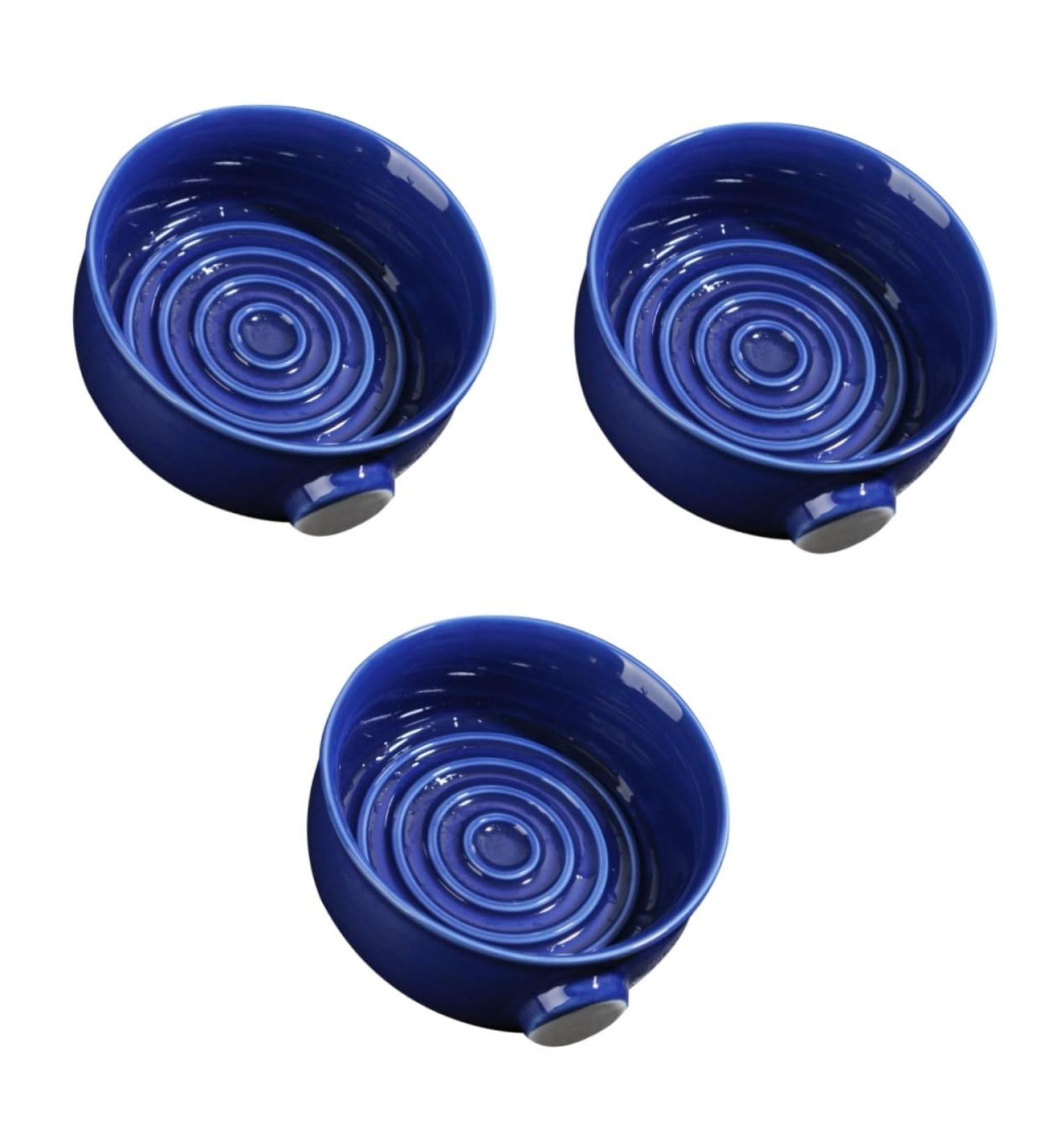 FRCOLOR Antique Shaving Bowl Set - 3 Ceramic Containers for Shaving Soap & Brushes | Vintage Design | 11.5x11.5cm | Optimal for Shaving Enthusiasts | International Shipping - Buy Online on GoSupps.com