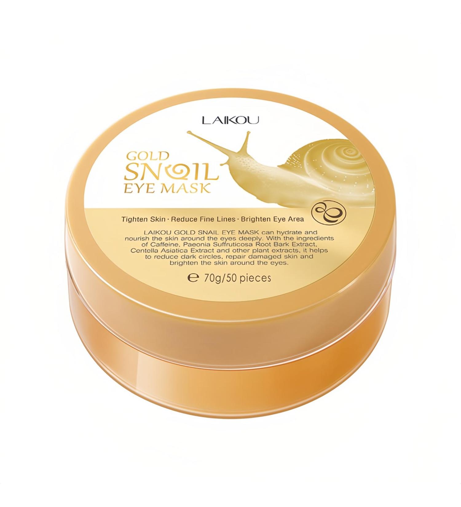 Snail Eye Patches 50 Pieces Moisturizing Golden Eye Masks Skin Care for Dark Circles Puffy Eyes Eye Bags Under Eyes with Caffeine & Hyaluronic Acid - Buy Online on GoSupps.com