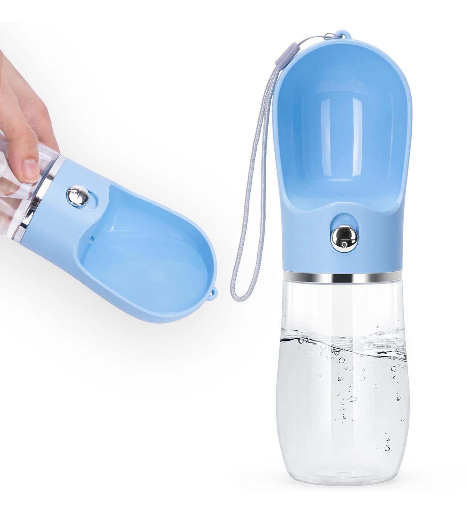 Nobleza Dog Water Bottle - Leak Proof Portable Pet Dispenser, BPA-Free Puppy 17oz Bottle for Outdoor Walking, Hiking, Travel - Blue - Buy Online on GoSupps.com