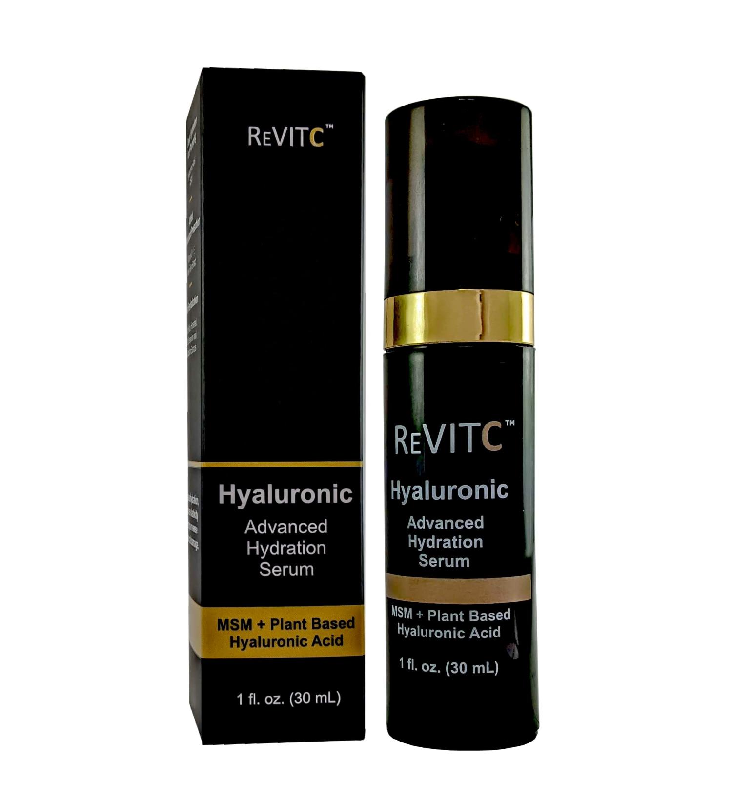 ReVitC Hyaluronic Advanced Hydration Serum - MSM & Plant-Based Hyaluronic Acid for Youthful Skin | International Shipping - Buy Online on GoSupps.com