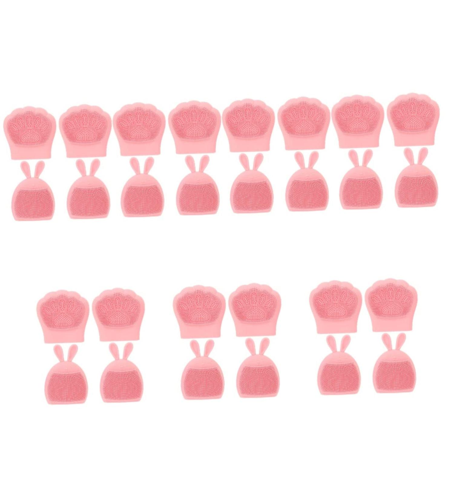 minkissy 28 Pcs Rabbit Ears Facial Brush Facial Exfoliating Brush Face Cleansing Tool Face Washing Brush Facial Cleansing Face Scrubber Handheld Miss Pink Silicone Brush Silica Gel Light Pinkx7pcs 7.5x7.5cmx7pcs - Buy Online on GoSupps.com
