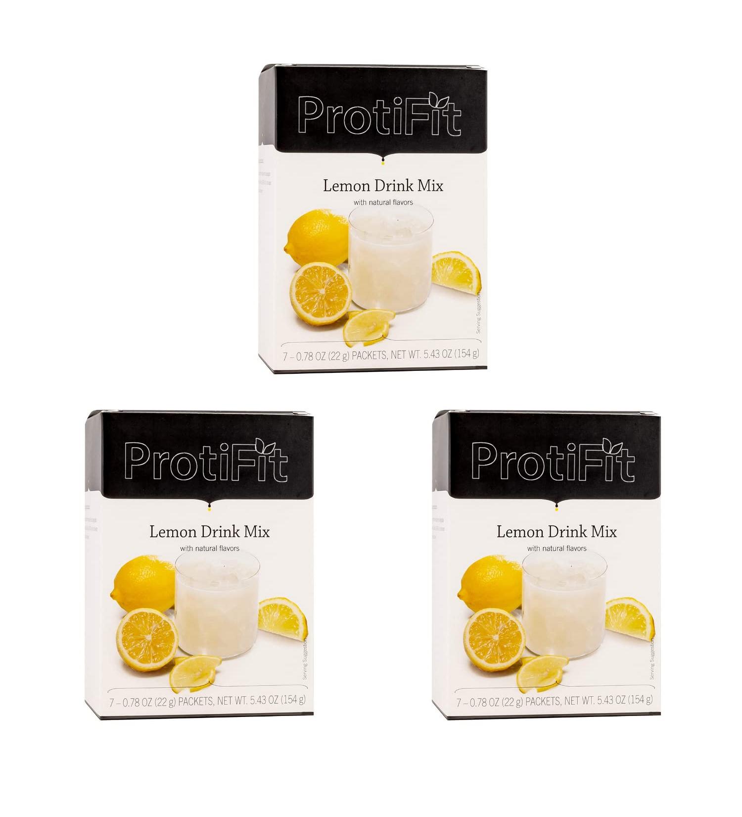 PROTIFIT - High Protein Lemon Fruit Drink 3 Pack 15g Protein Low Calorie Sugar Free Ideal Protein Compatible 7 Servings Per Box (3 Pack) - Buy Online on GoSupps.com