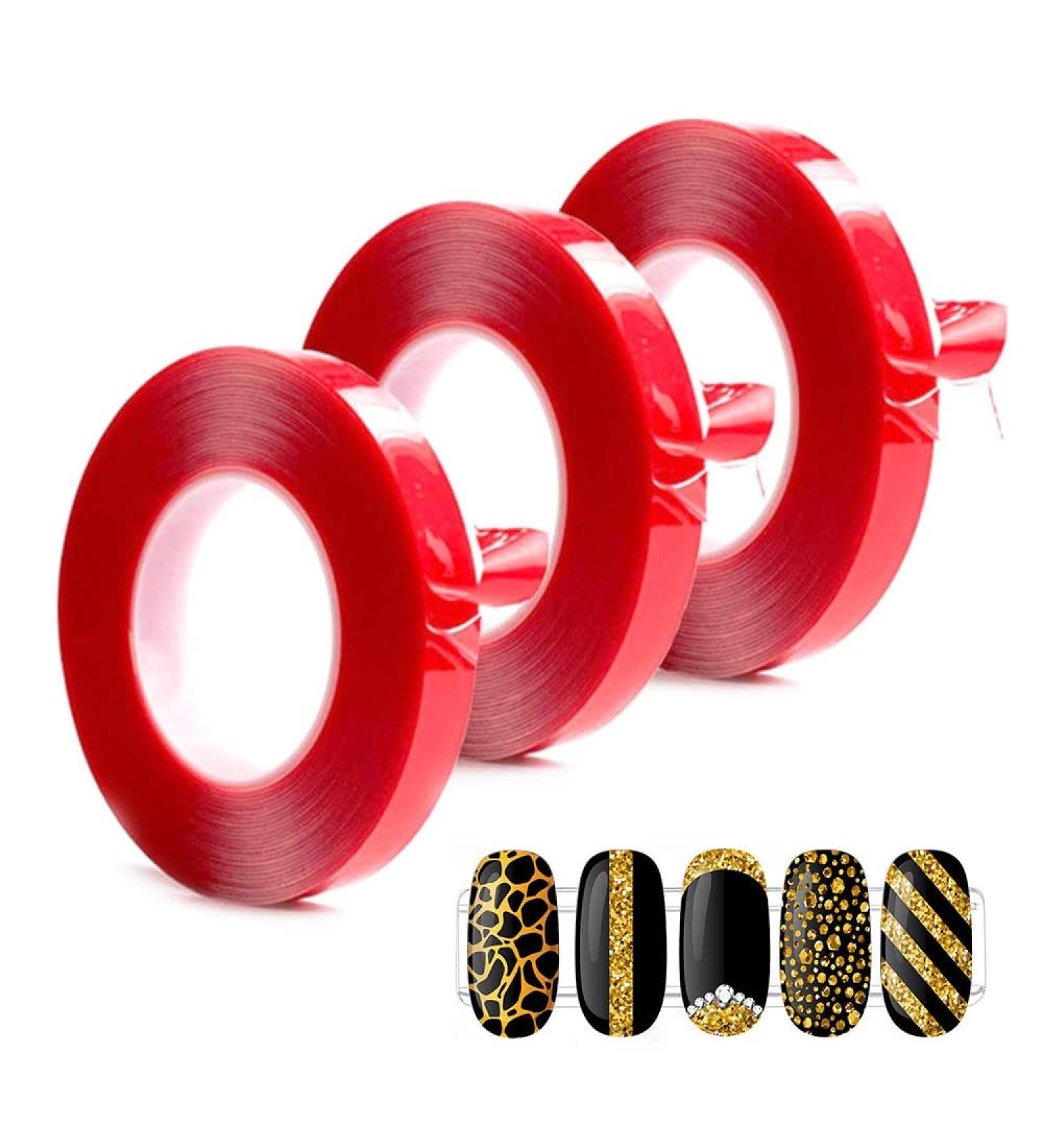 Prettier Double Sided Tape 3 Rolls - Strong Adhesive for Press on Nails Packaging & Stand - Buy Online on GoSupps.com