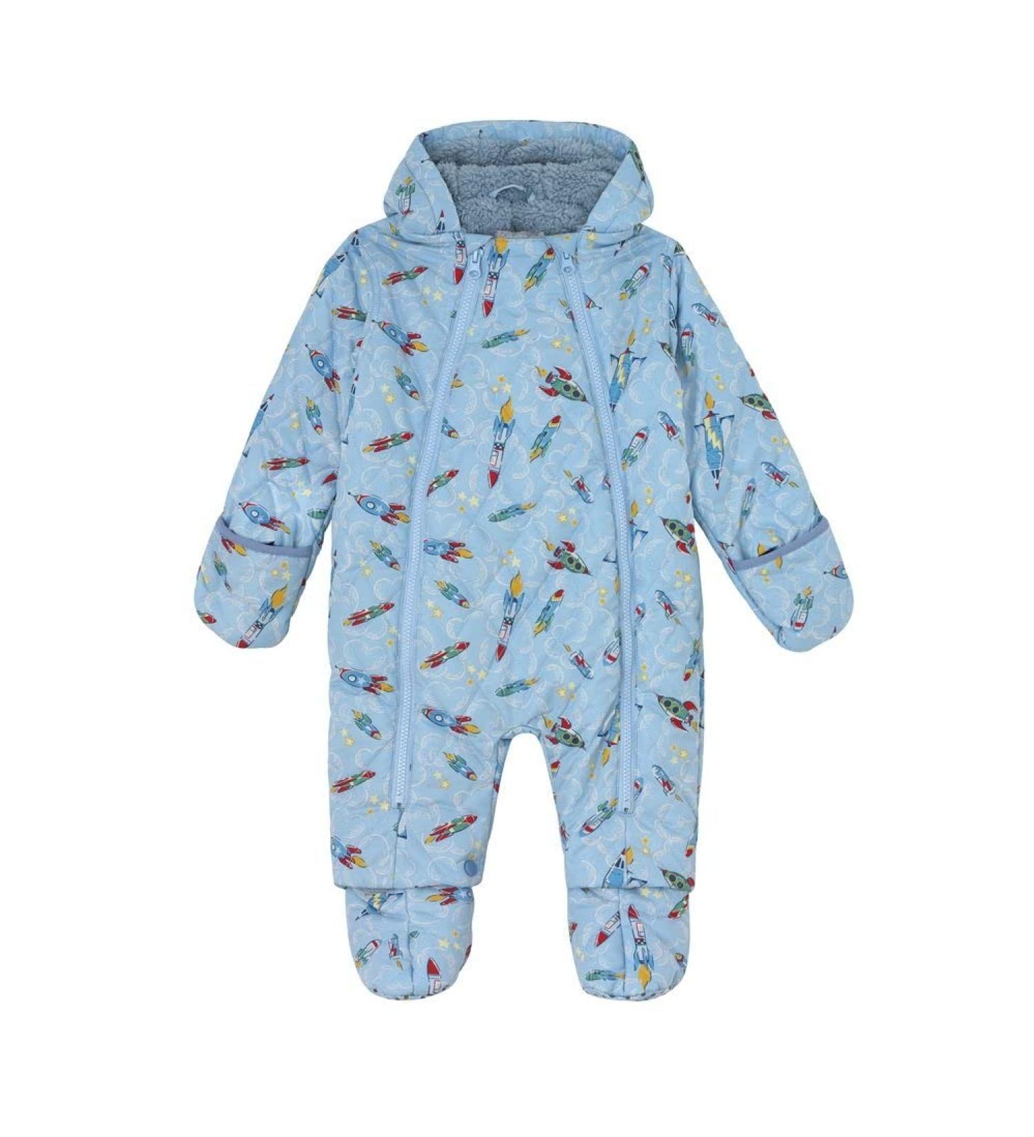 Cath Kidston Baby Cosy Pramsuit Snowsuit Rockets Light Blue 18-24 Months - Buy Online on GoSupps.com