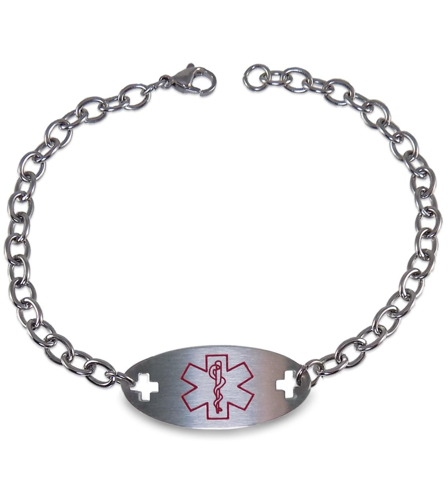 Eliquis Medical Alert ID Bracelet | Stainless Steel 9 Inch Chain | Secure Your Health - Buy Online on GoSupps.com