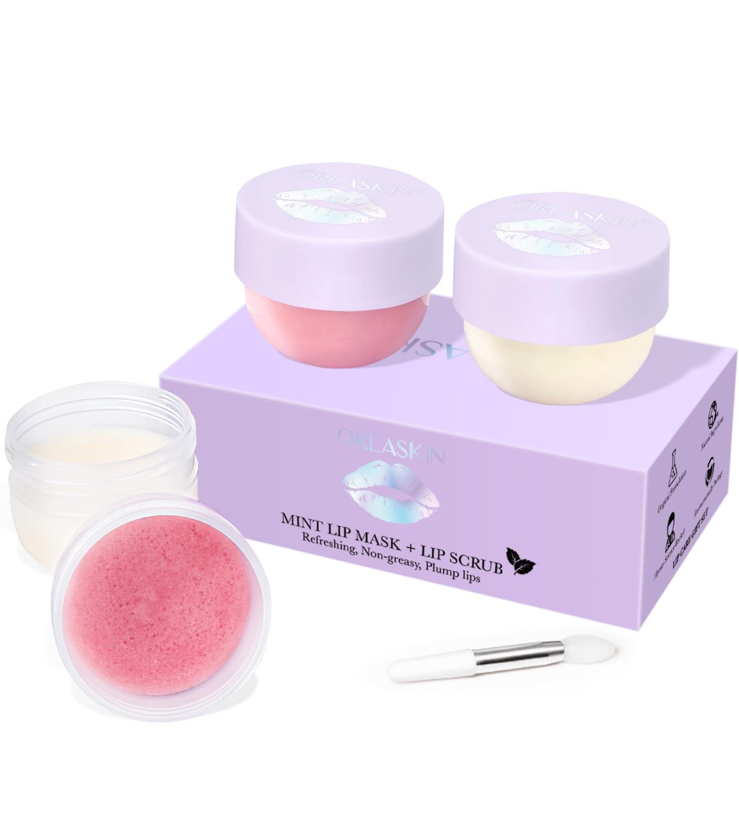 ORLASKIN Lip Mask & Lip Scrubber Exfoliator Lip Sleeping Mask Overnight for Dark Lips to Lighten Moisturizer Lip Butter Balm for Dry Chapped Cracked Peel Lips Skin Care(Mint Flavor) - Buy Online on GoSupps.com