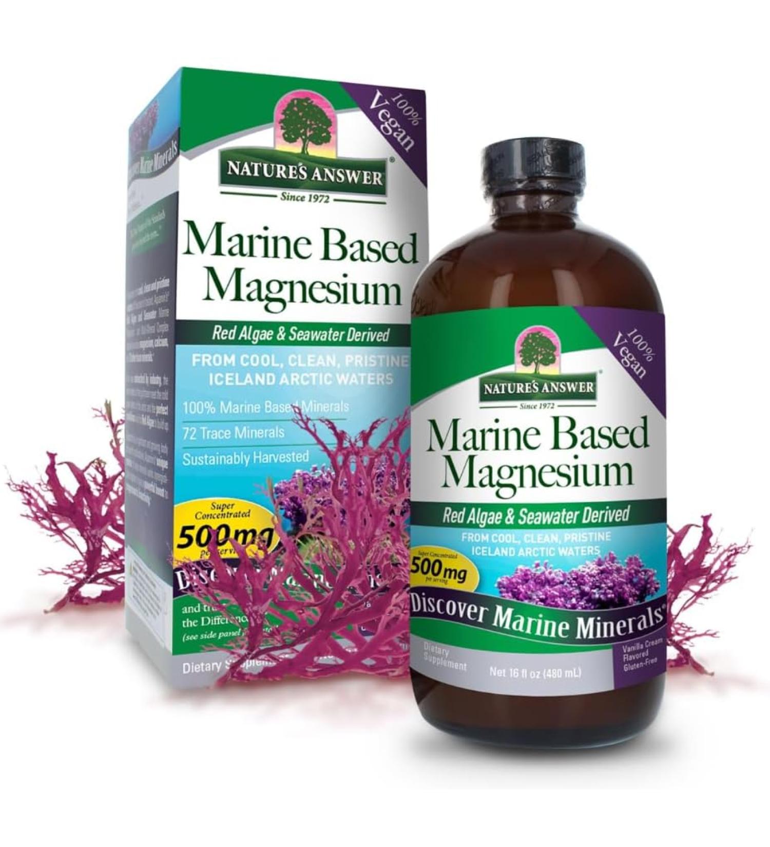 NaturaAnswer's Sea-Based Magnesium 500 mg Vanilla Cream Flavored 480 ml - Buy Online on GoSupps.com
