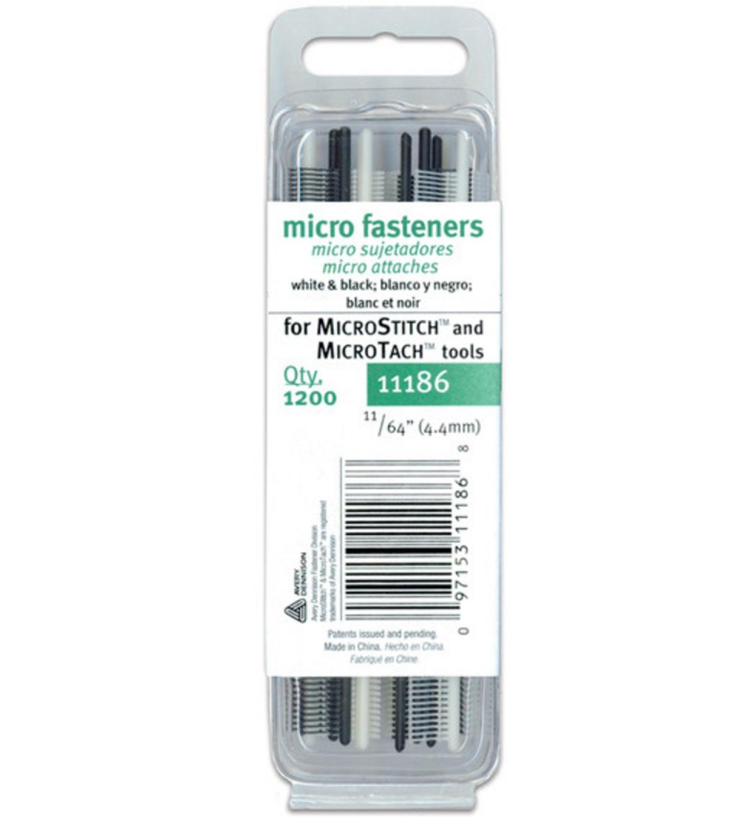 Avery Dennison Corporation 4.4mm Micro Stitch Fastener Refills  White & Black 1 200/Pkg