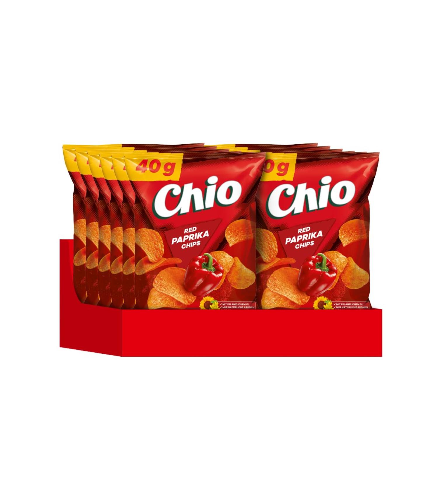Chio Chips Red Paprika - 12-Pack (12 x 40g) | Buy Internationally | Crunchy Snack Delights - Buy Online on GoSupps.com