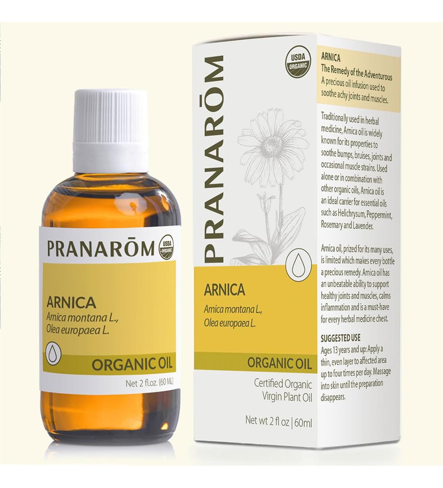 Pranarom USDA Certified Organic Arnica Virgin Plant Oil - 2 fl oz | Natural Massage Oil for Soothing Joints & Muscles - International Shipping - Buy Online on GoSupps.com