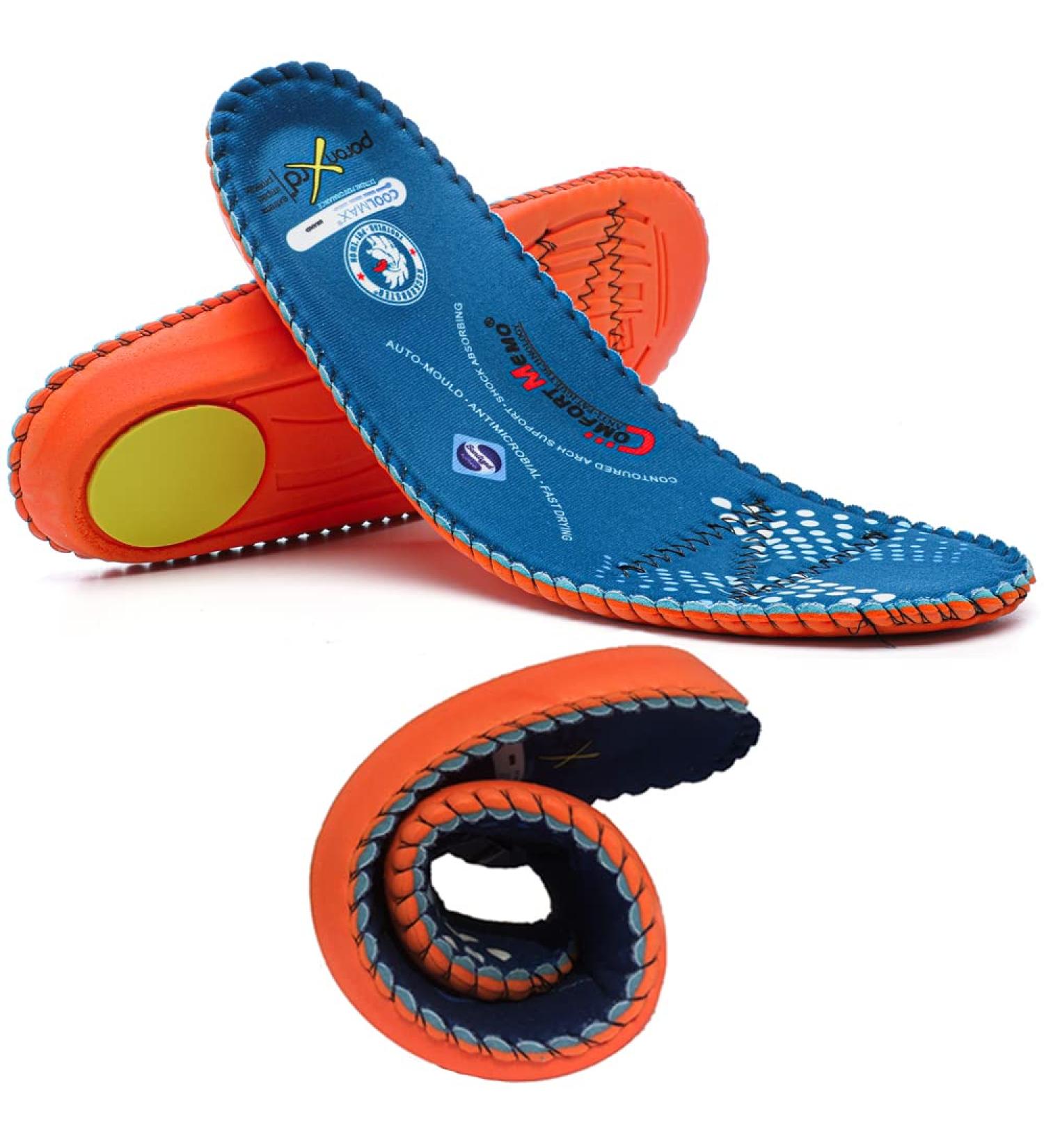 ROCKROOSTER Arch Support Anti-Fatigue Memory Fit Insoles - Blue 11-11.5 M US - Buy Online on GoSupps.com