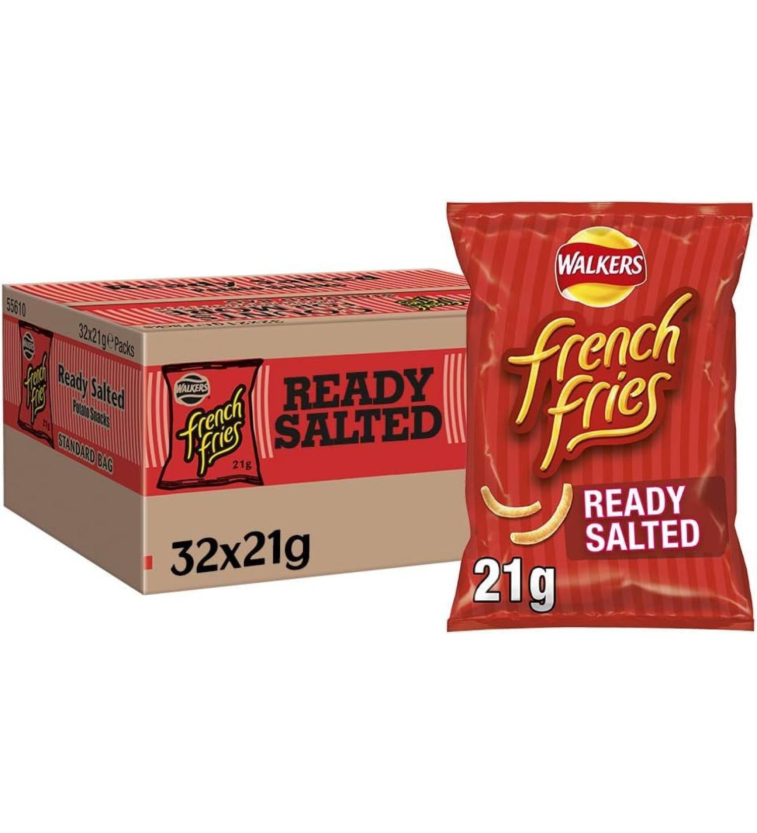 Walkers French Fries Ready Salted Potato Snacks 32x21G - Buy Online on GoSupps.com