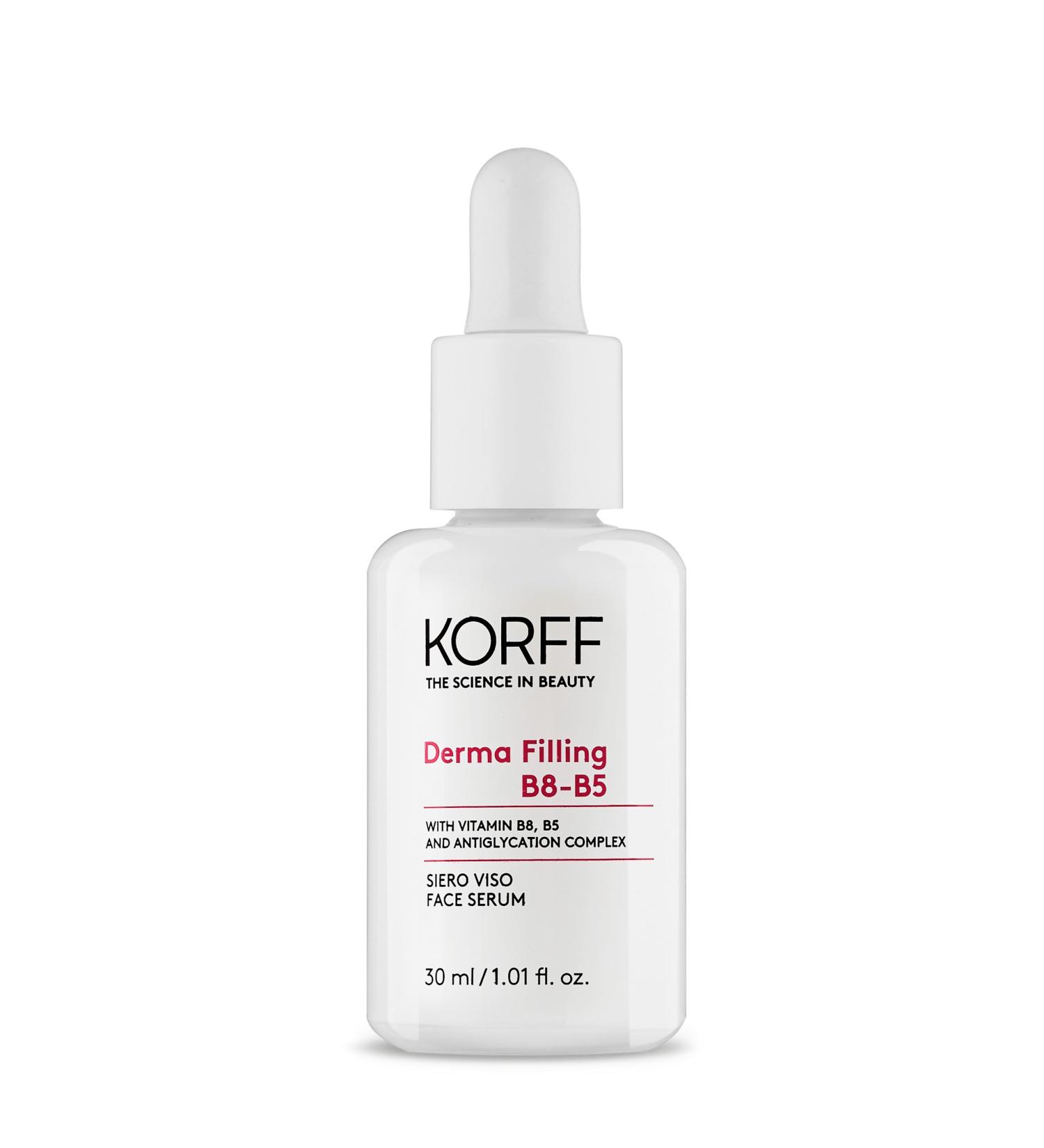Korff Derma Filling B8-B5 Face Serum redensifies skin and reduces wrinkles for mature skin anti-aging formula with vitamins B8 and B5 30ml bottle - Buy Online on GoSupps.com