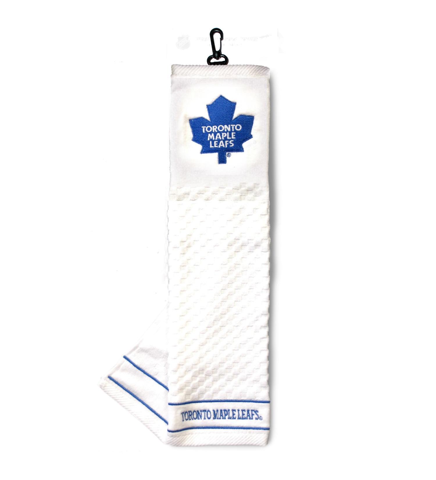 Team Golf NHL Embroidered Golf Towel Checkered Scrubber Design Embroidered Logo Toronto Maple Leaves