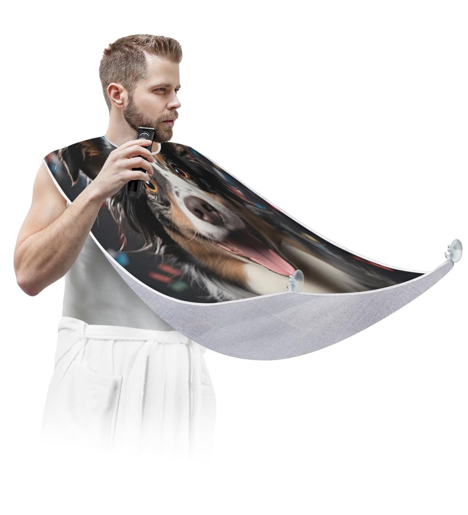 Buy Animal Happy Dog Beard Bib Apron - Beard Hair Catcher for Men | Perfect Father's Day & Christmas Gift for Dad & Husband - Buy Online on GoSupps.com