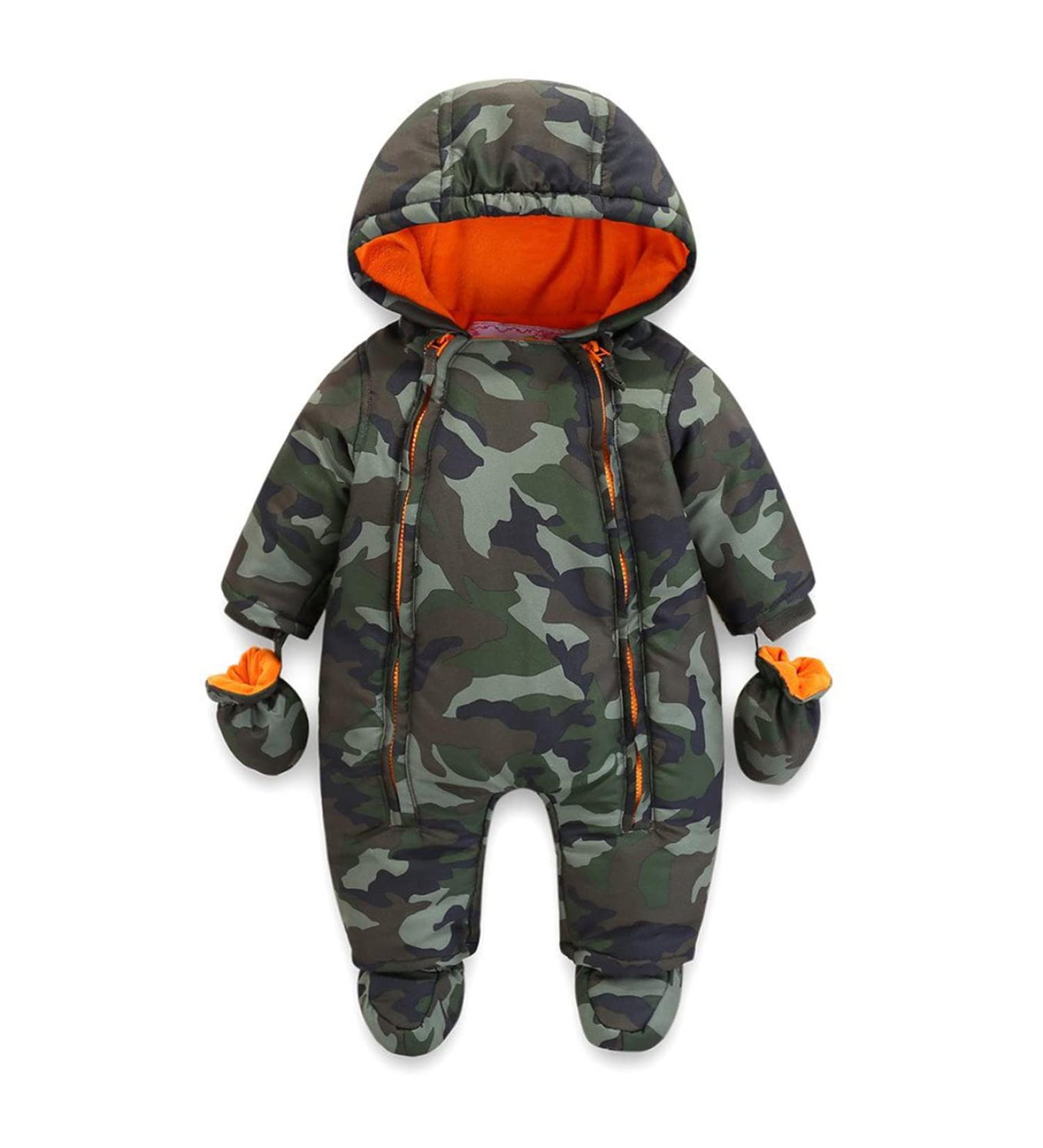Winter Snowsuit for Girls Boys 6-9 Months | Warm Fleece with Gloves and Footies | Baby Winter Suit Jumpsuit Hooded Outwear - Buy Online on GoSupps.com