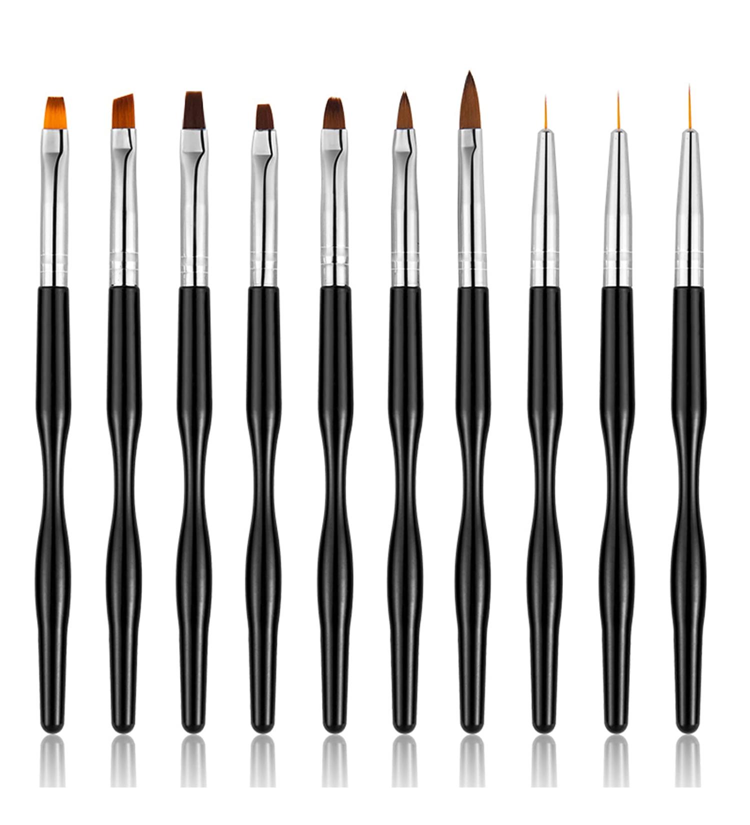 10 PCS Gel Nail Brush Set - Professional Acrylic Gel Brushes for Nail Art & UV Gel Applications | Essential Nail Accessories - Buy Online on GoSupps.com