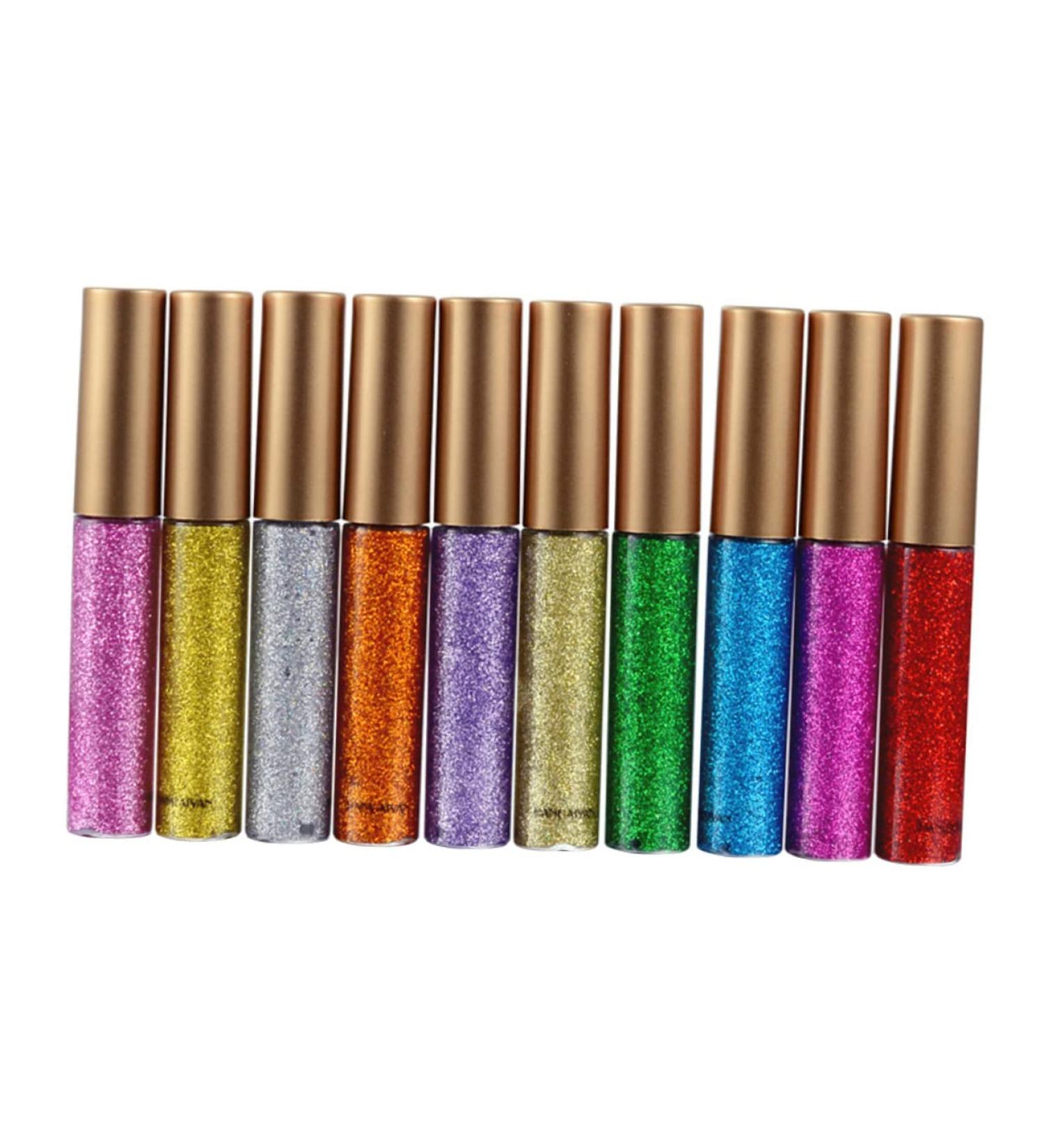 Beavorty Liquid Eyeliner 10pcs Liquid Eye Shadow Glitter Liner for Eyes Shiny Eyeshadow Eyeliner Colorful Liquid Eyeshadow - Buy Online on GoSupps.com
