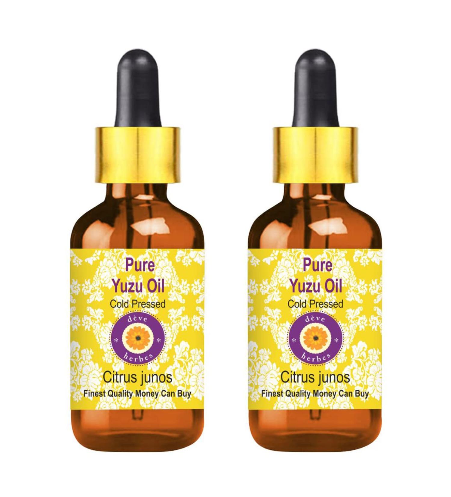 d ve herbes Pure Yuzu Oil (Citrus Junos) with Glass Dropper Cold Pressed (Pack of Two) 100mlx2 (6.76 oz) - Buy Online on GoSupps.com