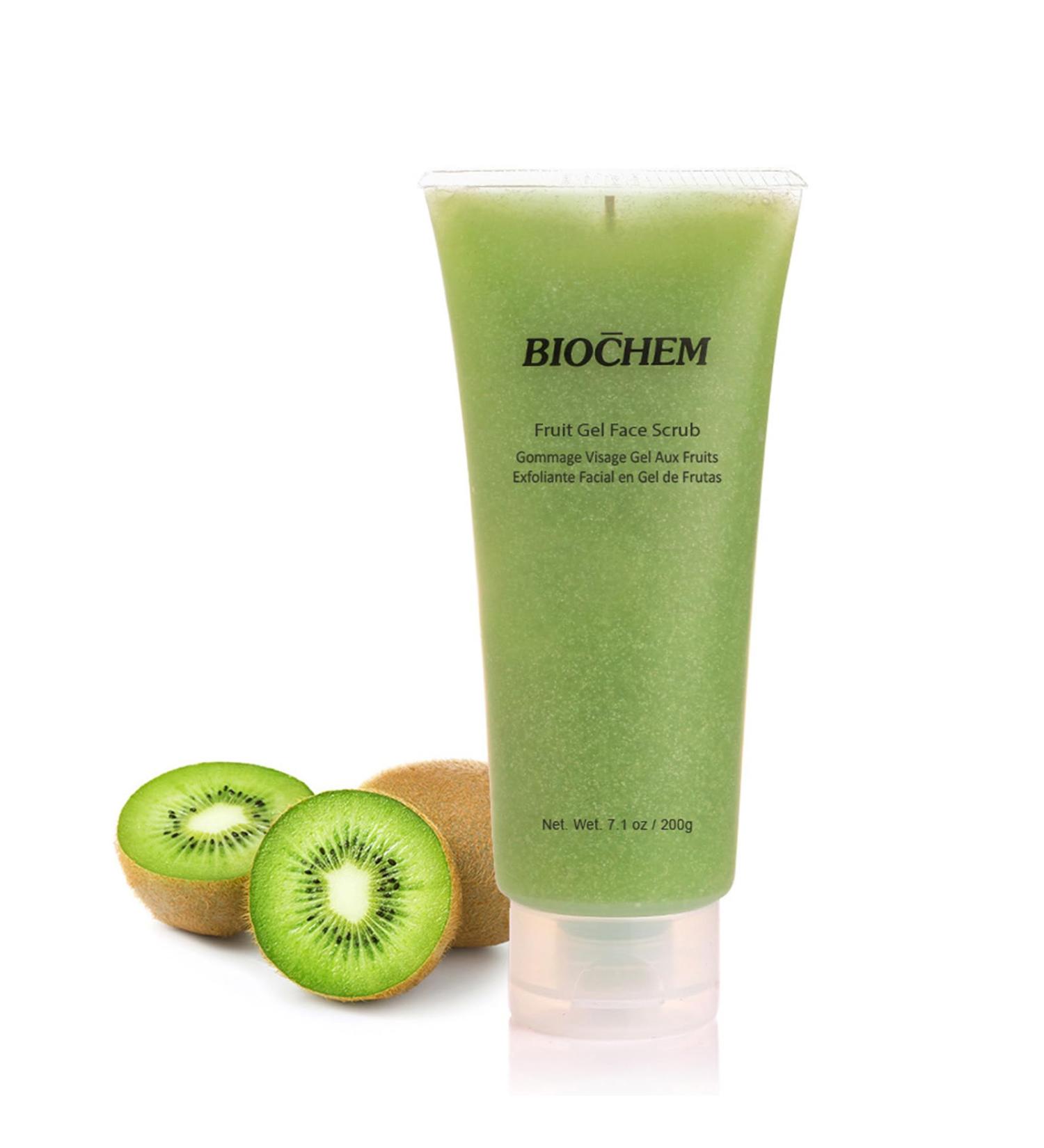 BIOCHEM Fruit Gel Face Scrub Gentle Face Exfoliator Deep Clean Facial Scrub for black head remover for face Exfoliating Smooth Hydrated Daily Facial Scrub for All Skin Types (7.1 fl oz / 200 g) - Buy Online on GoSupps.com