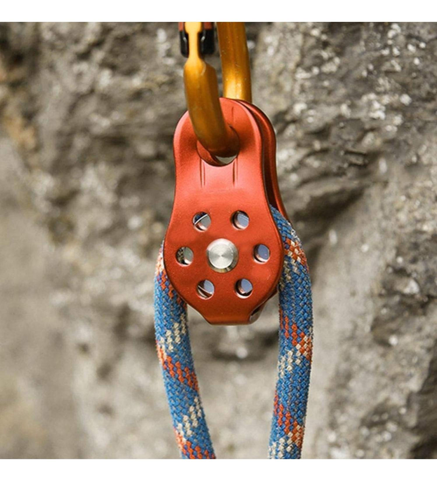 Starbun Pulley Wheel - Heavy Duty 26kN Aluminum Alloy Swivel Block for 12mm Rope - Orange - Buy Online on GoSupps.com