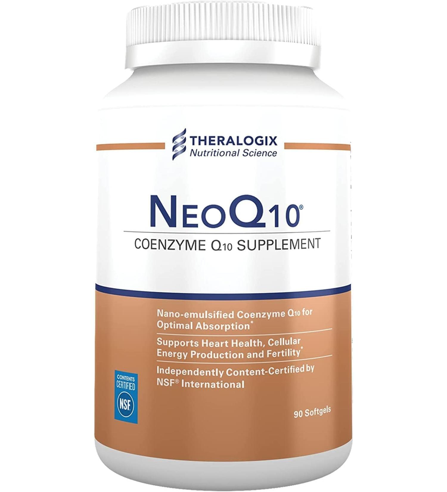Theralogix NeoQ10 High Absorption CoQ10 Supplement | 125mg CoQ10 for Fertility & Heart Health | 90-Day Supply | NSF Certified - Buy Online on GoSupps.com