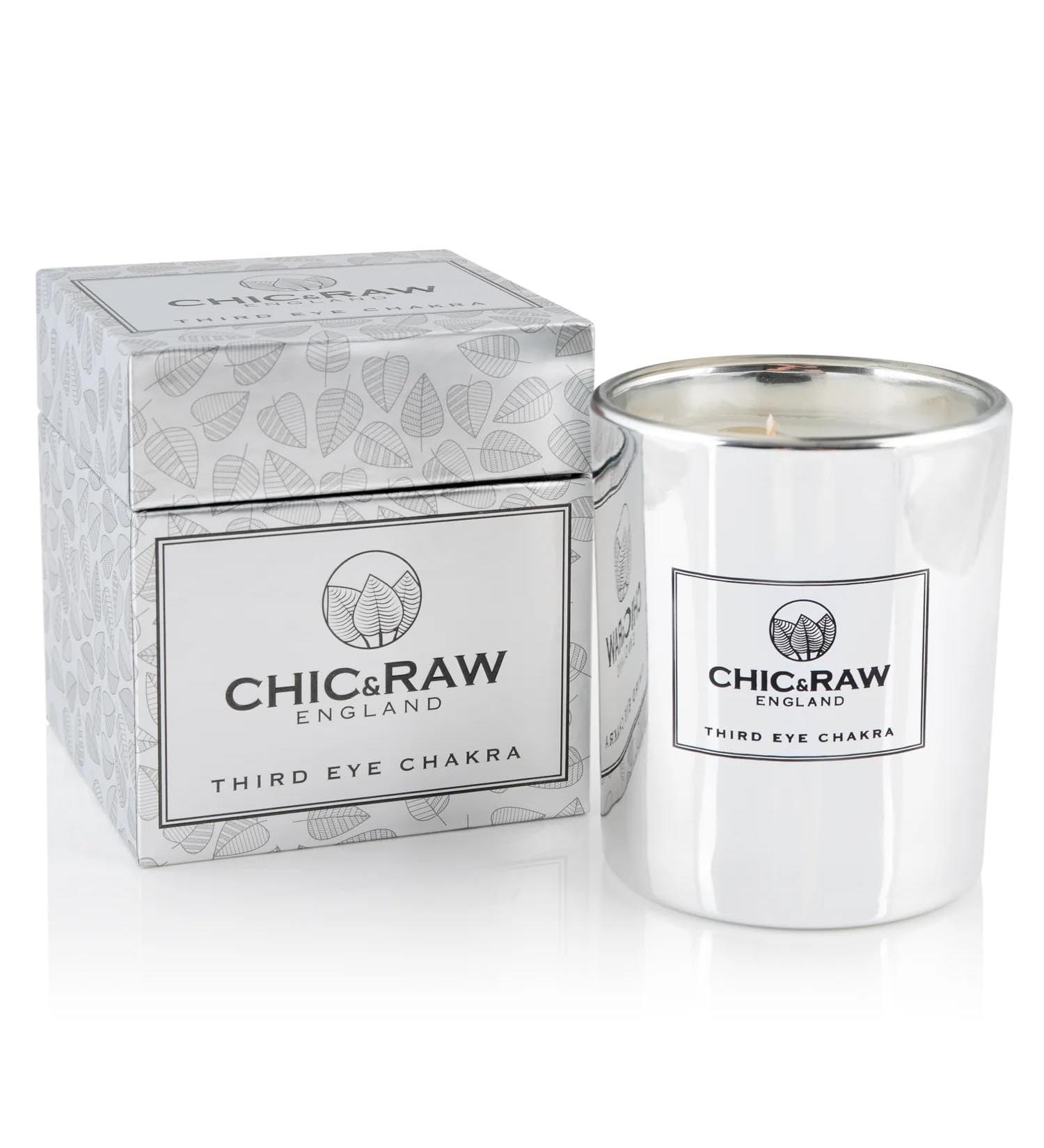 Buy Third Eye Chakra Luxury Crystal Candle | Clear Quartz & Black Obsidian | Soy Candles for Home | Scented Candles for Men & Women - Buy Online on GoSupps.com