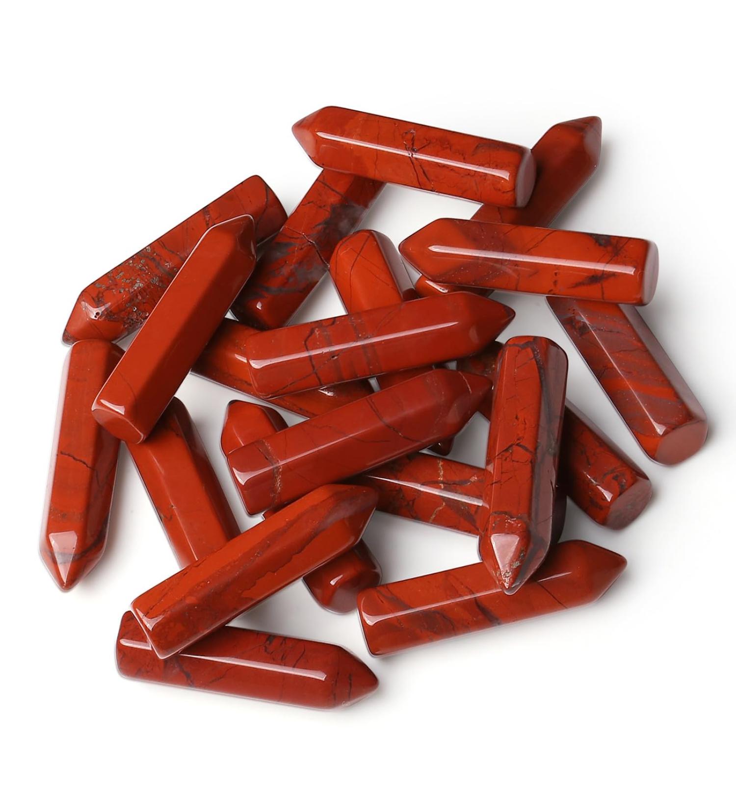 MAIBAOTA Red Jasper Healing Crystals Gifts Wands Hexagonal Pointed Gemstones Set Bulk for Women Beginner Chakra Stones Nature Reiki Spiritual Energy Balancing Protection Crystal 10pcs - Buy Online on GoSupps.com