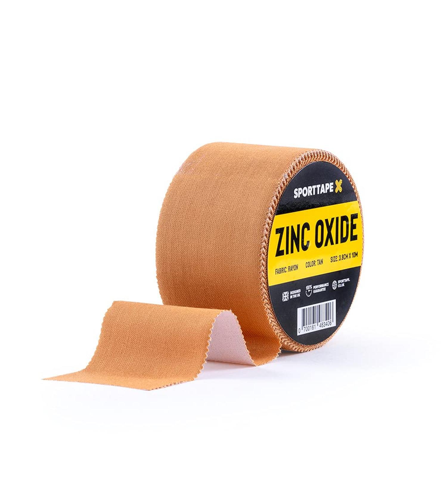 SPORTTAPE Tan Zinc Oxide Tape - 3.8cm x 10m (Pack of 24) | High Strength Athletic Tape for Blister Prevention & Plantar Fasciitis | Sports Strapping Tape for Netball, Football, Rugby - Buy Online on GoSupps.com