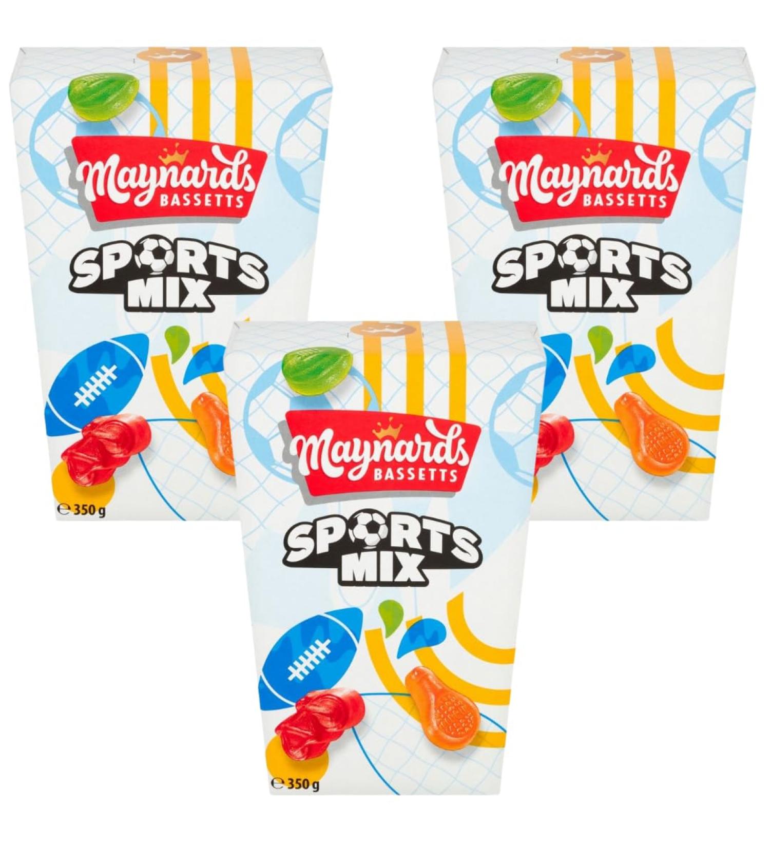 Sweet Gifts Bundle with Bassetts Sports Mix Sweets Carton 350g (3 Pack)