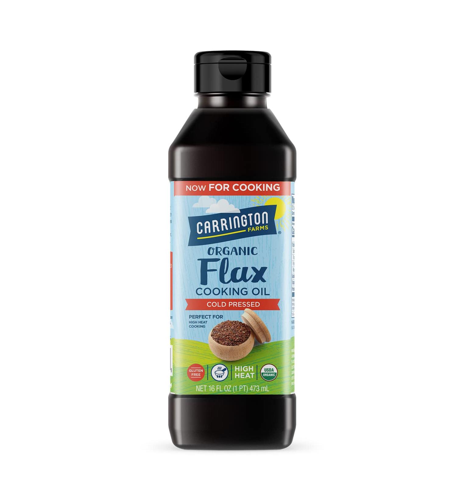 Carrington Farms Organic Flax Seed Cooking Oil  For Use in Medium to High Heat Cooking  Nutty Flavor  Rich in ALA and Omega-3 Fatty Acids - Buy Online on GoSupps.com