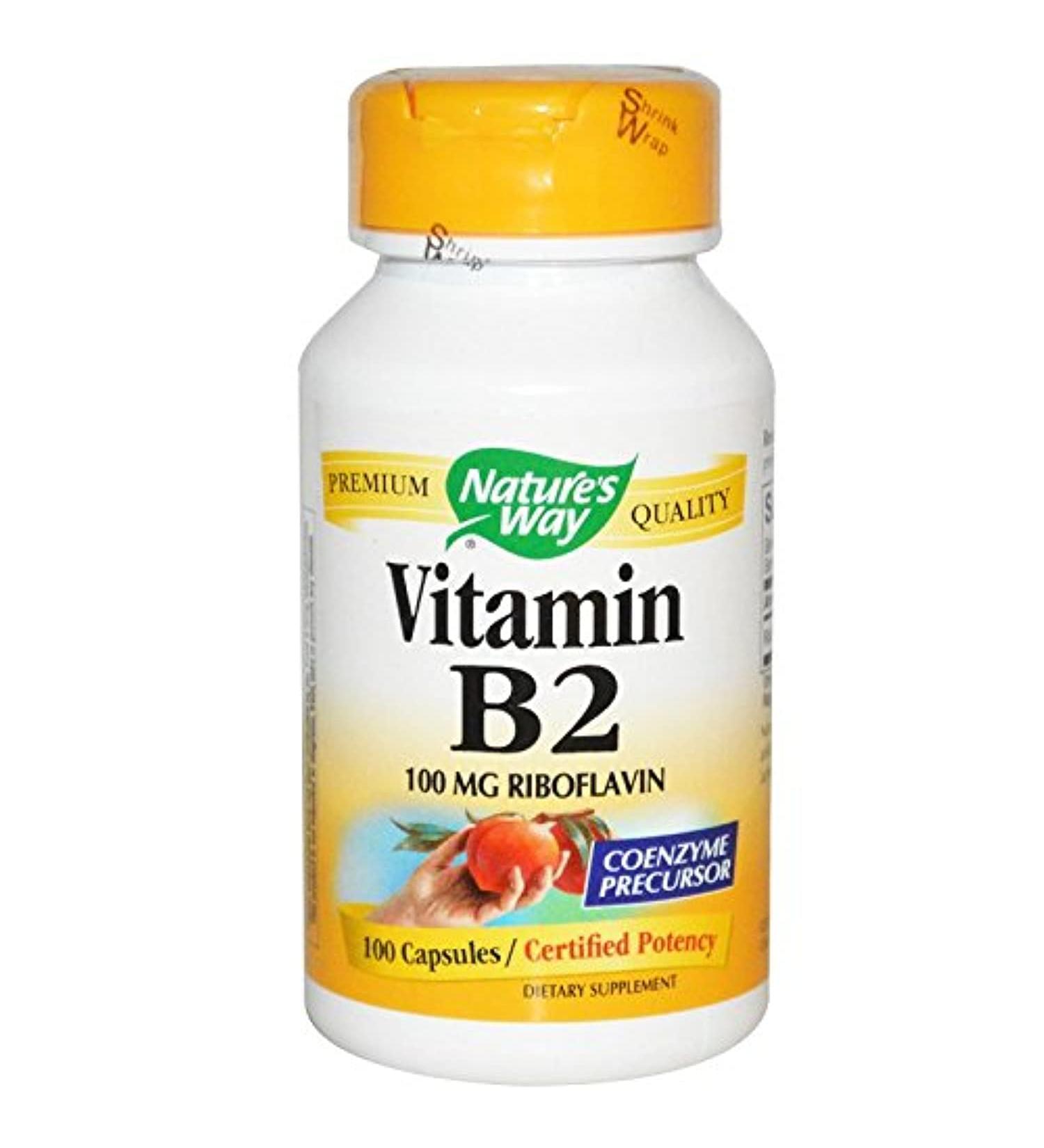 Nature's Way B2 100mg 100 Caplets - Essential Vitamin for Energy and Metabolism - Buy Online on GoSupps.com