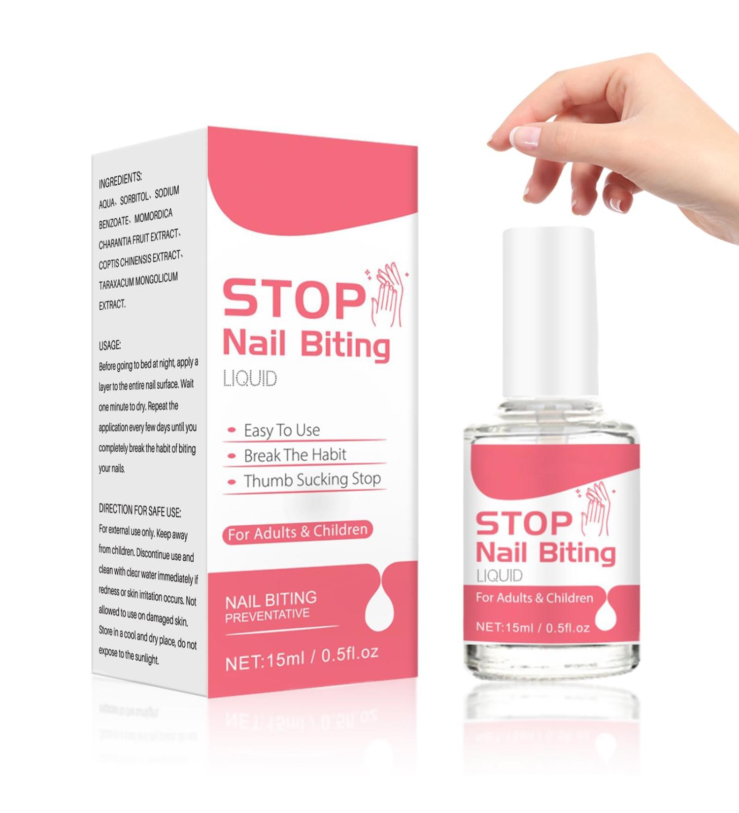 Anti Nail Biting Polish Nail Biting Prevention Stop Deterrent Nail Polish Treatment Clear Nail Polish Stop Nail Biting Nail Varnish For Adults & Children Natural Plant Extract - Buy Online on GoSupps.com