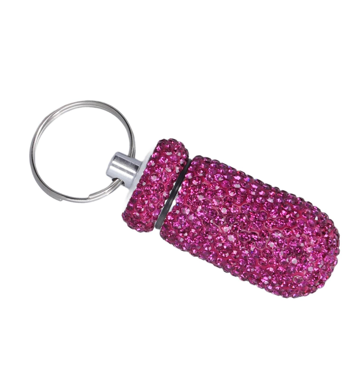 Drug Case Water Resistant Rhinestone Pocket Drug Holder Aluminum Alloy Portable Purple for Outings - Buy Online on GoSupps.com