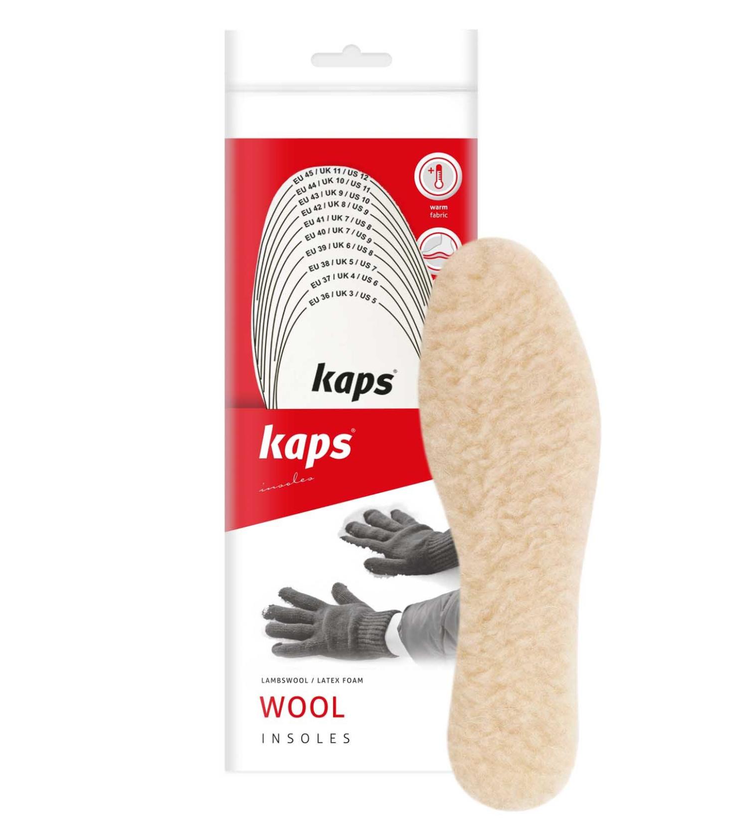 Buy Kaps Wool Insoles - 100% Natural Wool Made in Europe Cold Weather Comfort - Cut to Fit - Buy Online on GoSupps.com