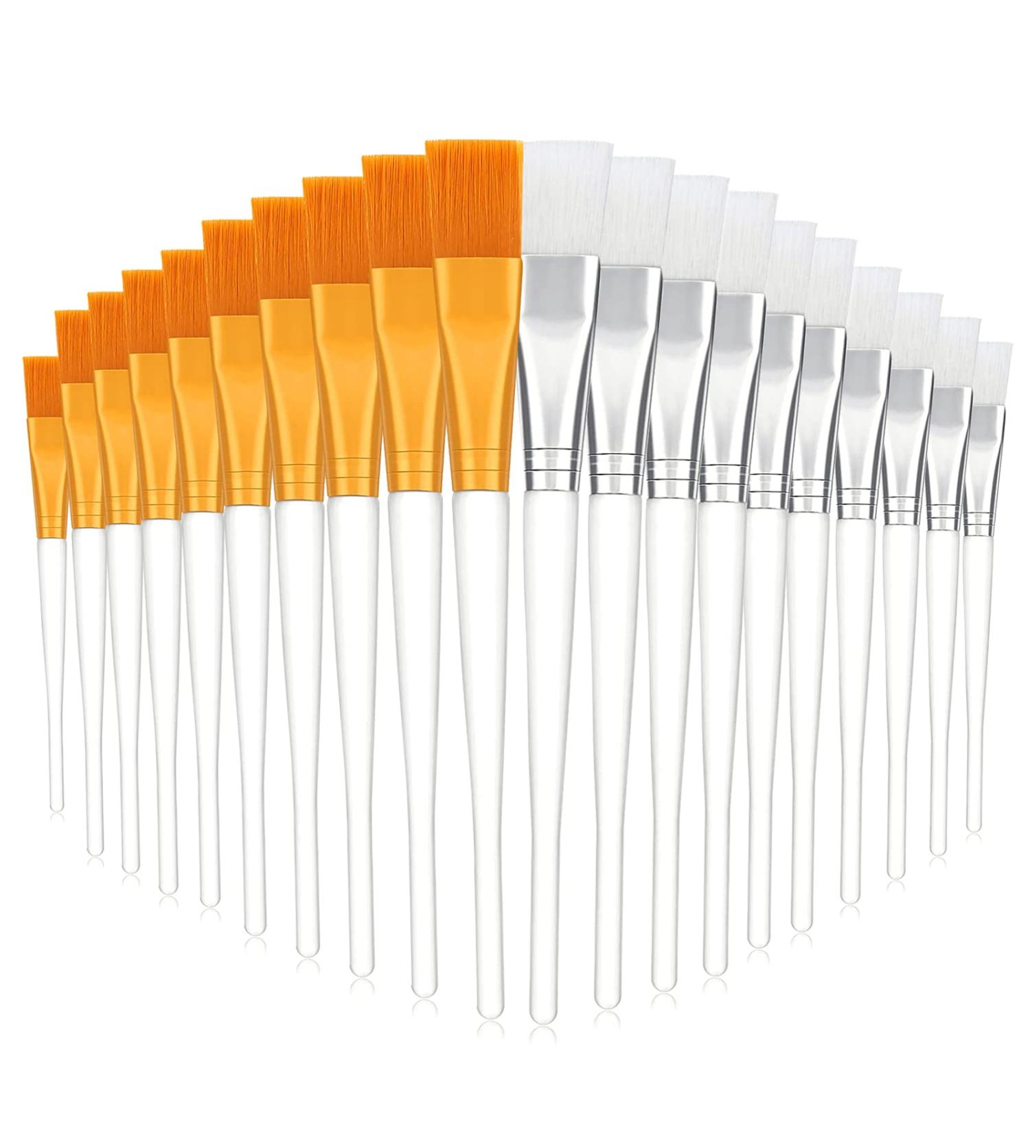 20 Soft Face Mask Brushes with Clear Plastic Handle - Ideal for Face & Eye Masks - Perfect for Mud Masks - Buy Online on GoSupps.com