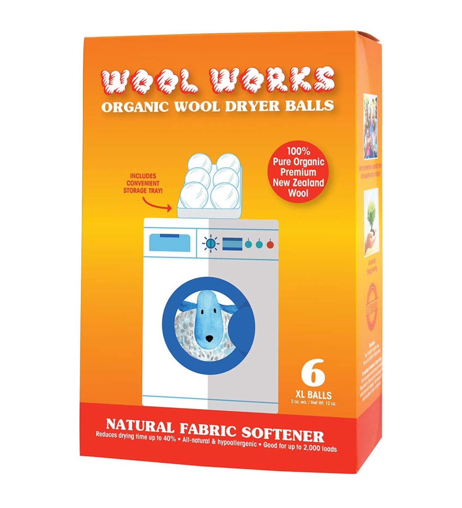 Organic Wool Dryer Balls 6-Pack - 100% Natural Fabric Softener - Extra-Large - 2 Ounces Each - Buy Online on GoSupps.com