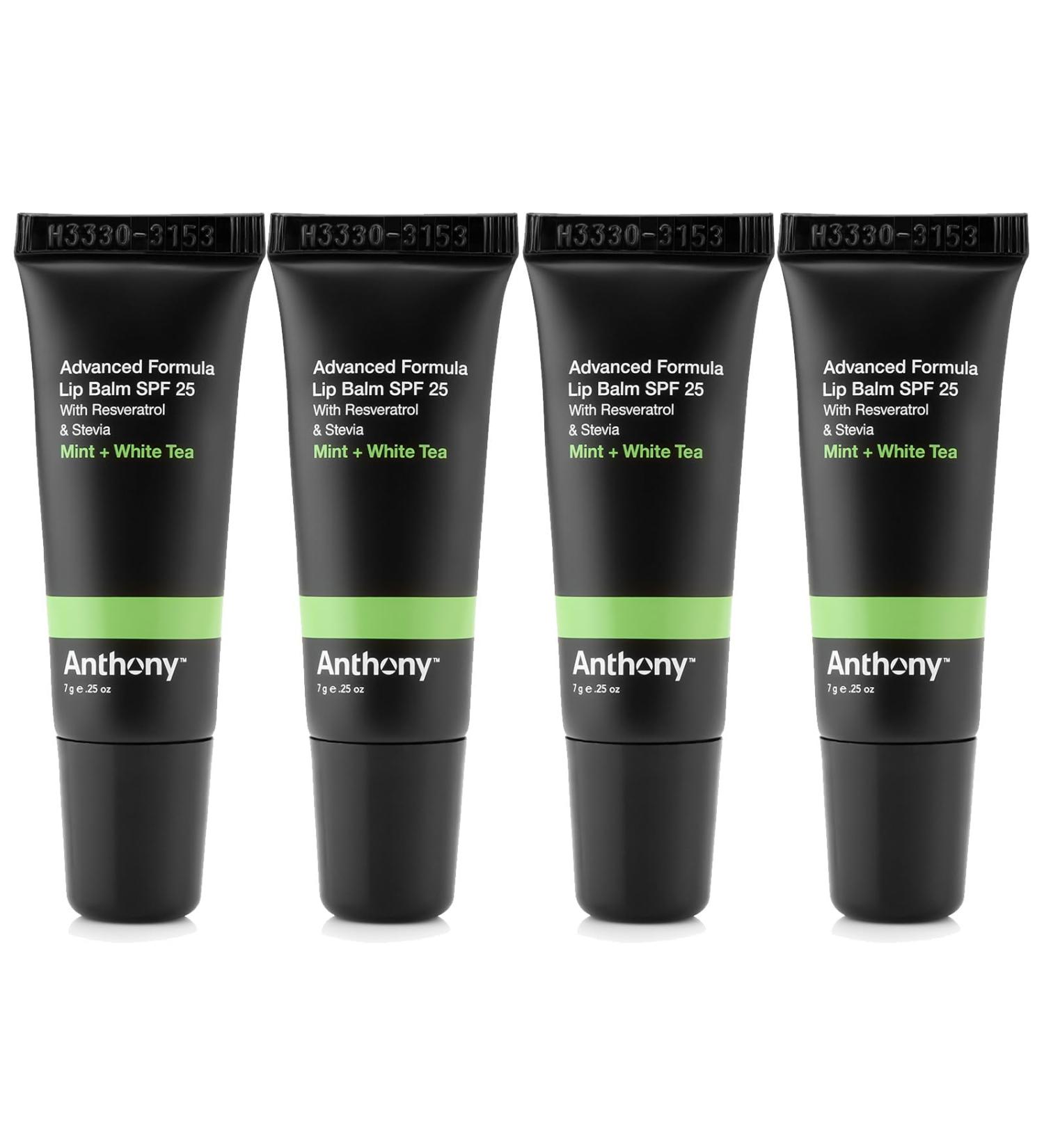 Anthony 25 SPF Lip Balm with Sunscreen for Lips Contains Green Tea Extract Shea Butter & Vitamin E Moisturizing Repair Care Treatment for Chapped & Dry Lips 4-Pack Mint & White Tea - 4 Pack - Buy Online on GoSupps.com